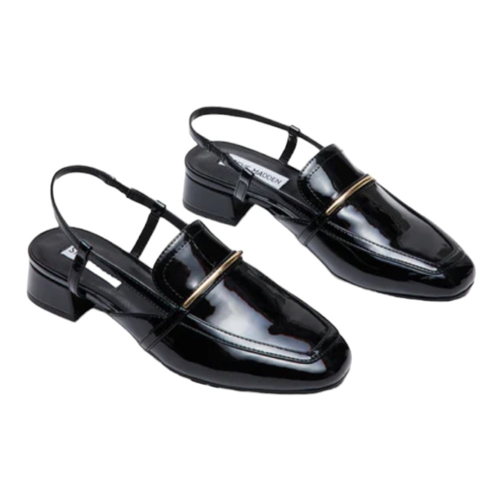 Steve Madden CALIBRI BLACK PATENT Slingback shoes - Picture 2 of 13